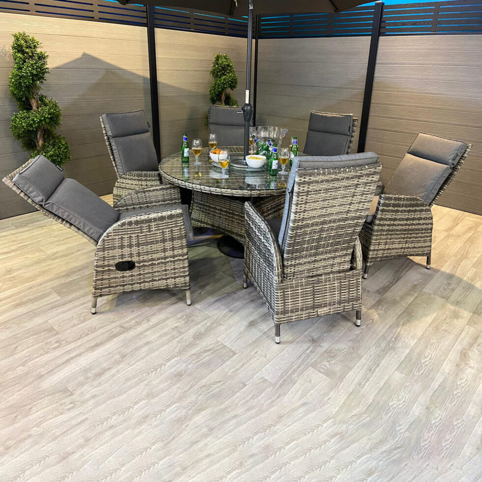 Malmo St James Reclining Dining Set Outside Edge Garden Furniture
